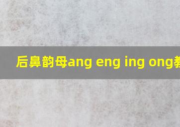 后鼻韵母ang eng ing ong教案